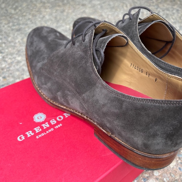 Grenson Gardner Suede Leather Derby Shoes UK 11 - Picture 4 of 8